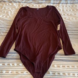 Old Navy maroon ribbed bodysuit